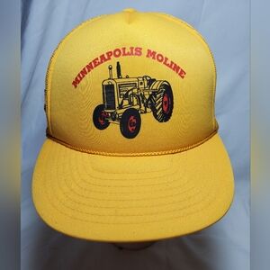 Minneapolis Moline Vtg 90's Foam Mesh Madhatter Snapback Hat W/Anniversary Pin